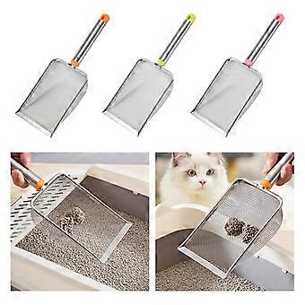 Stainless Steel Fine Mesh Cat Litter Scoop Easy To Clean Non-Stick Shovel For Reptiles Sand Efficient Durable