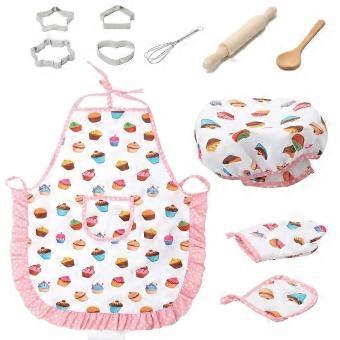 Pretend Cooking Kit with Apron Mitt