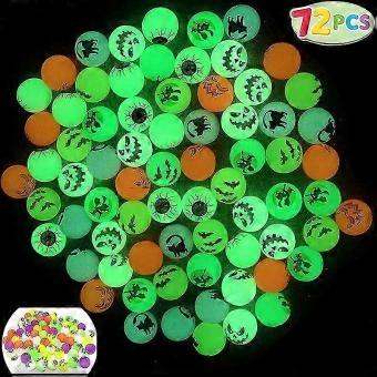 72 Glow-in-the-dark Halloween Bouncing Balls, 8 Halloween Themed Designs For Halloween Party Supplies, Classroom Prizes, School Games, Gift Ba uu-brnv