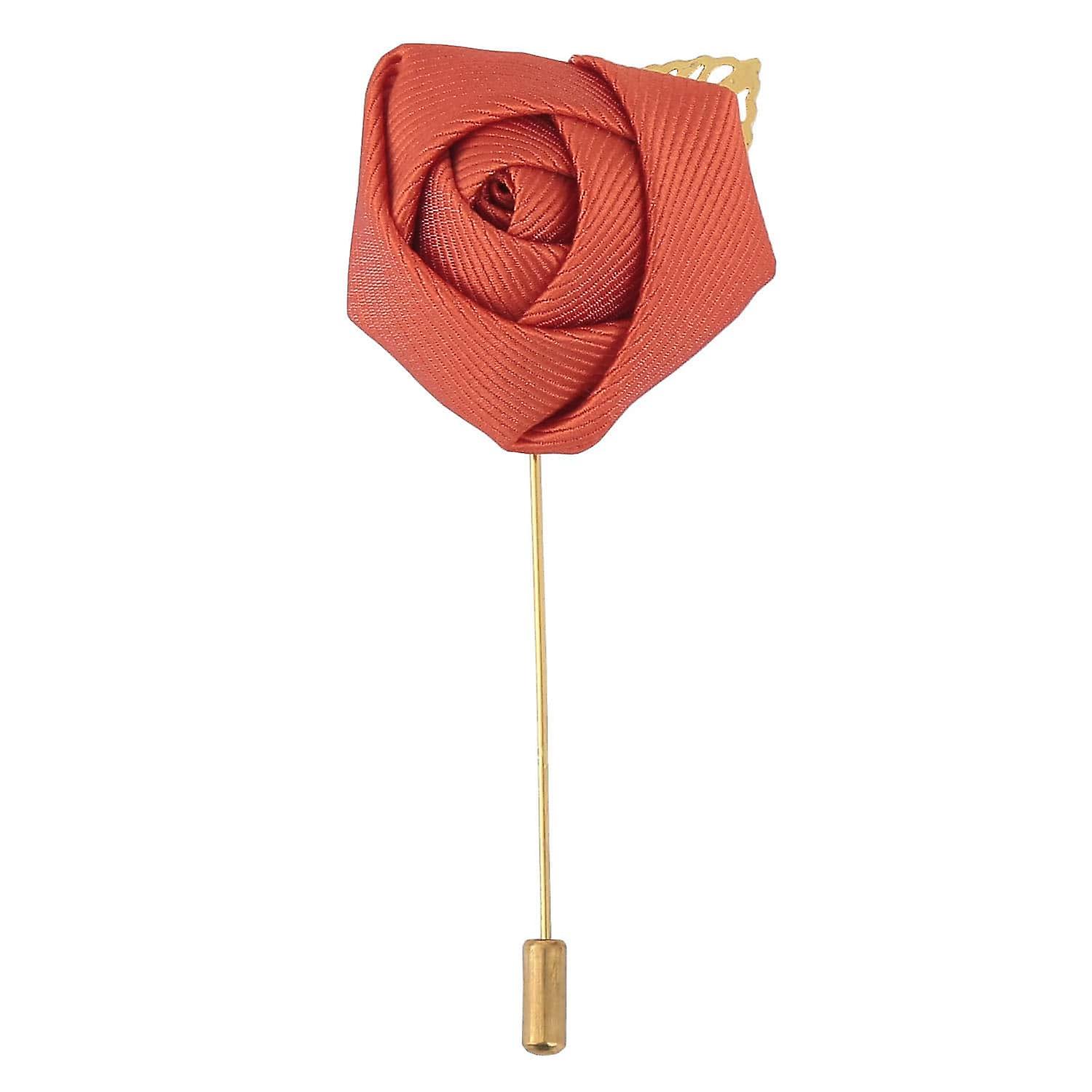 Terracotta Orange Plain Twill Lapel Pin