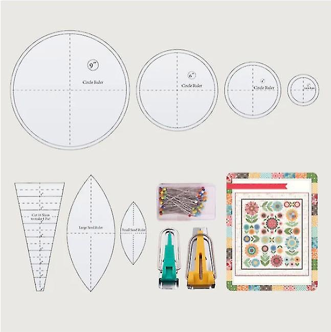 Gabarit De Couture Pour Patchwork Et Quilting - Modèle En Plastique, Dimensions 23,3 X 9,4 Cm - Outil De Traçage Et Découpe Précis Pour DIY - 7