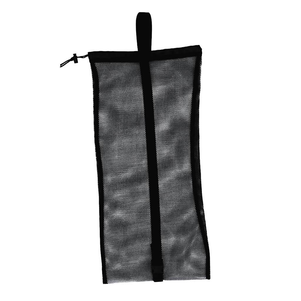 Drawstring Mesh Bag Shoulder Strap for Scuba Diving Snorkel Equipment Black