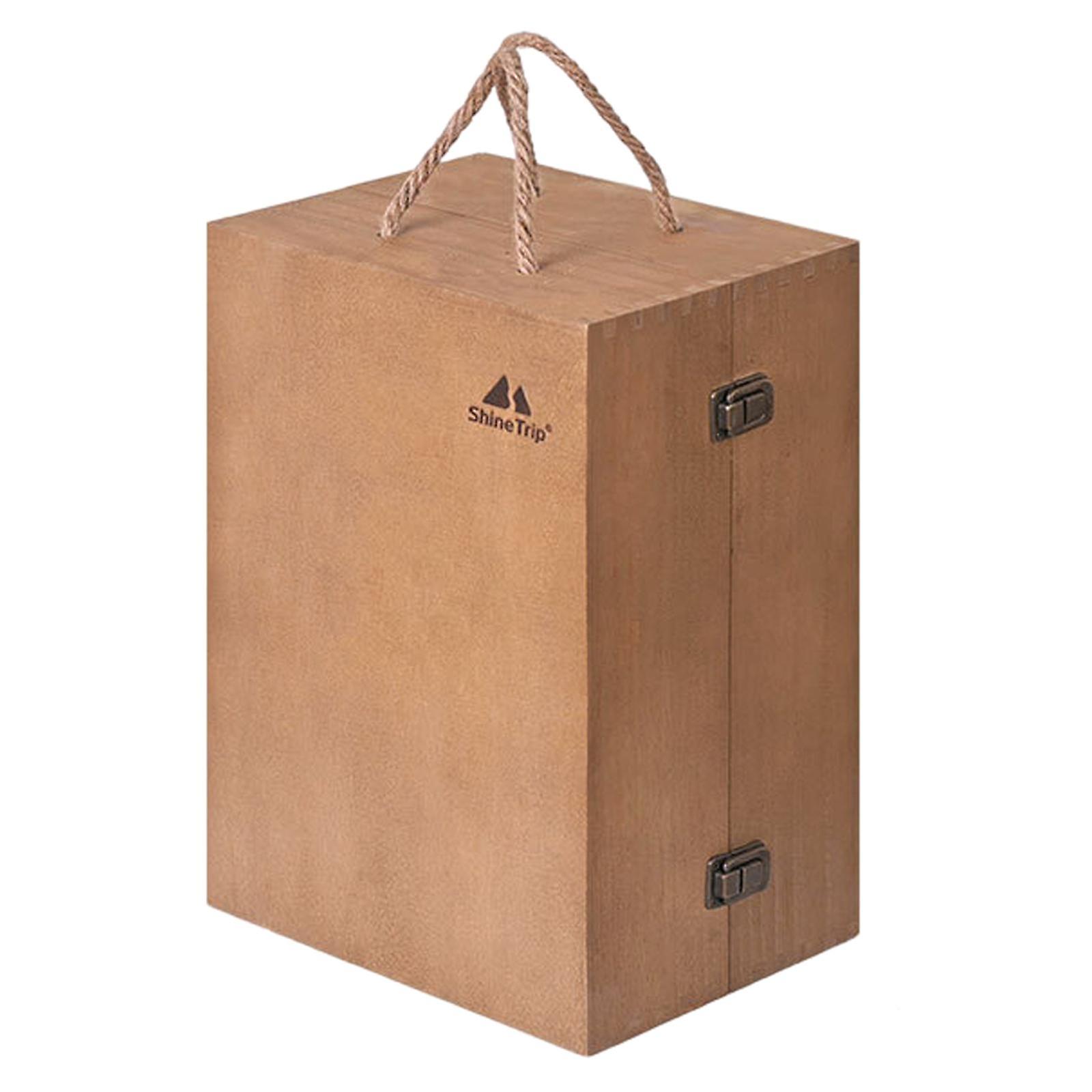 في الهواء الطلق الخشب التخييم بهار تخزين مربع التوابل المنظم الجوز البني