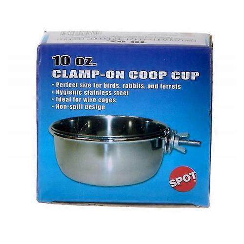 带螺栓夹的 Spot 不锈钢鸡舍杯，10 盎司（1 件装）