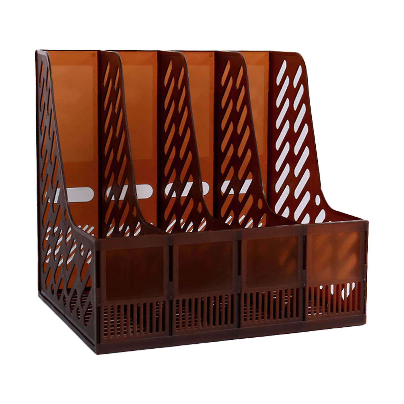 Desktop Magazine Storage Holder 4 Sections Frames PP File Dividers for Teacher
