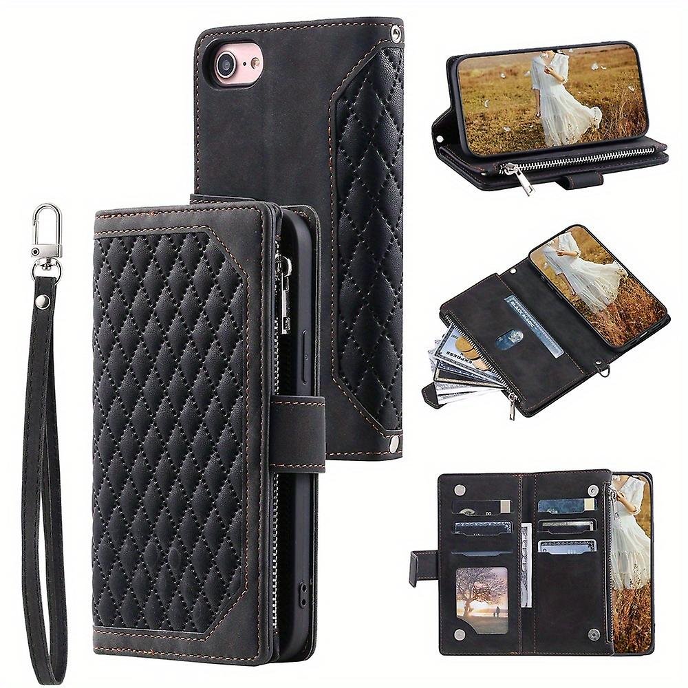 Étui de téléphone à clapet en cuir Premium avec portefeuille à fermeture éclair pour Iphone 14 13 12 11 Pro Max X Xs Xr 8 7 Plus Se 2020 2022