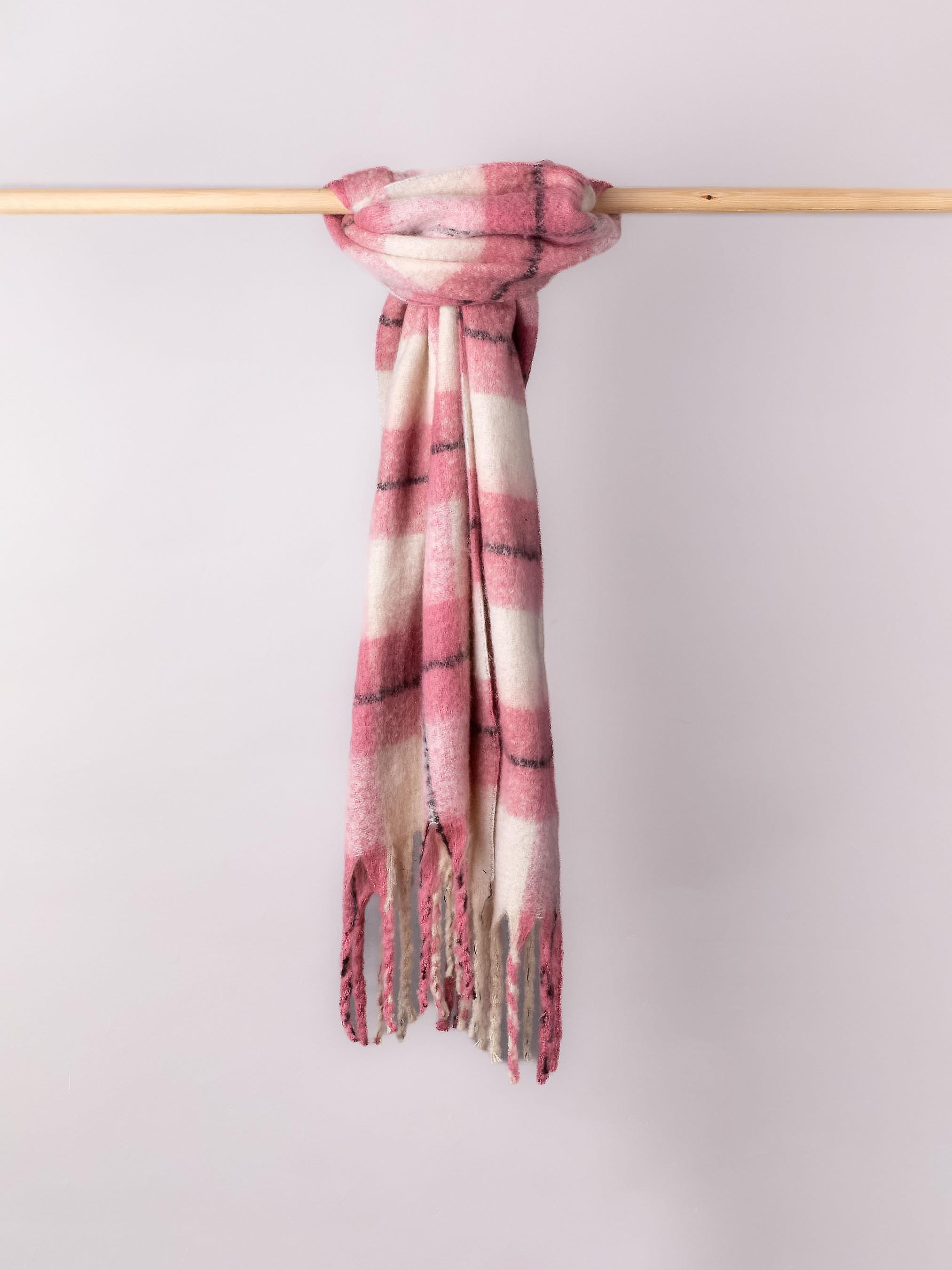 Florence Chunky Check Scarf in Pink