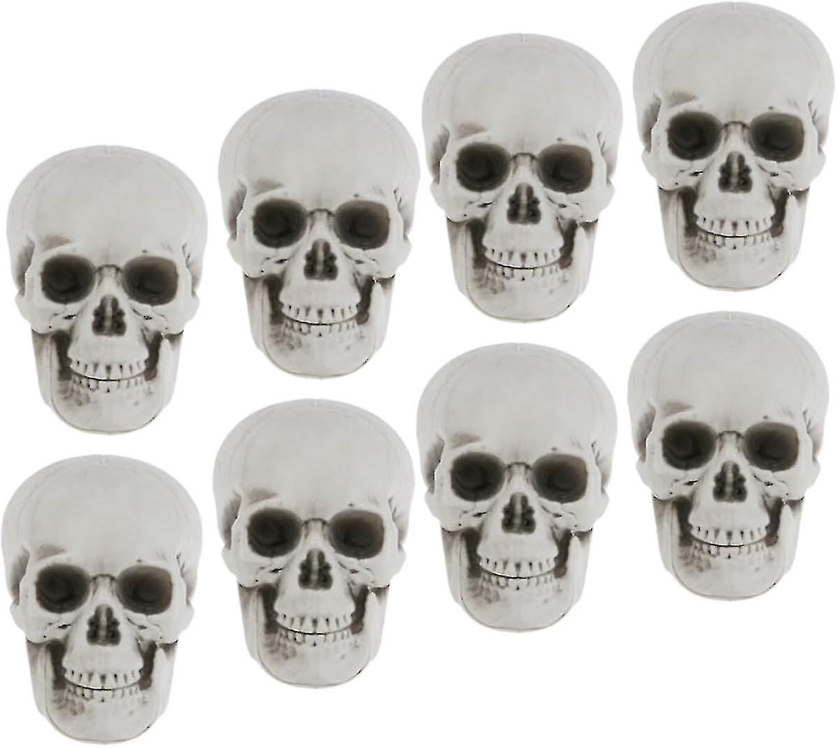 Halloween Decoration Skulls - Mini Plastic Simulation Set (8pcs)