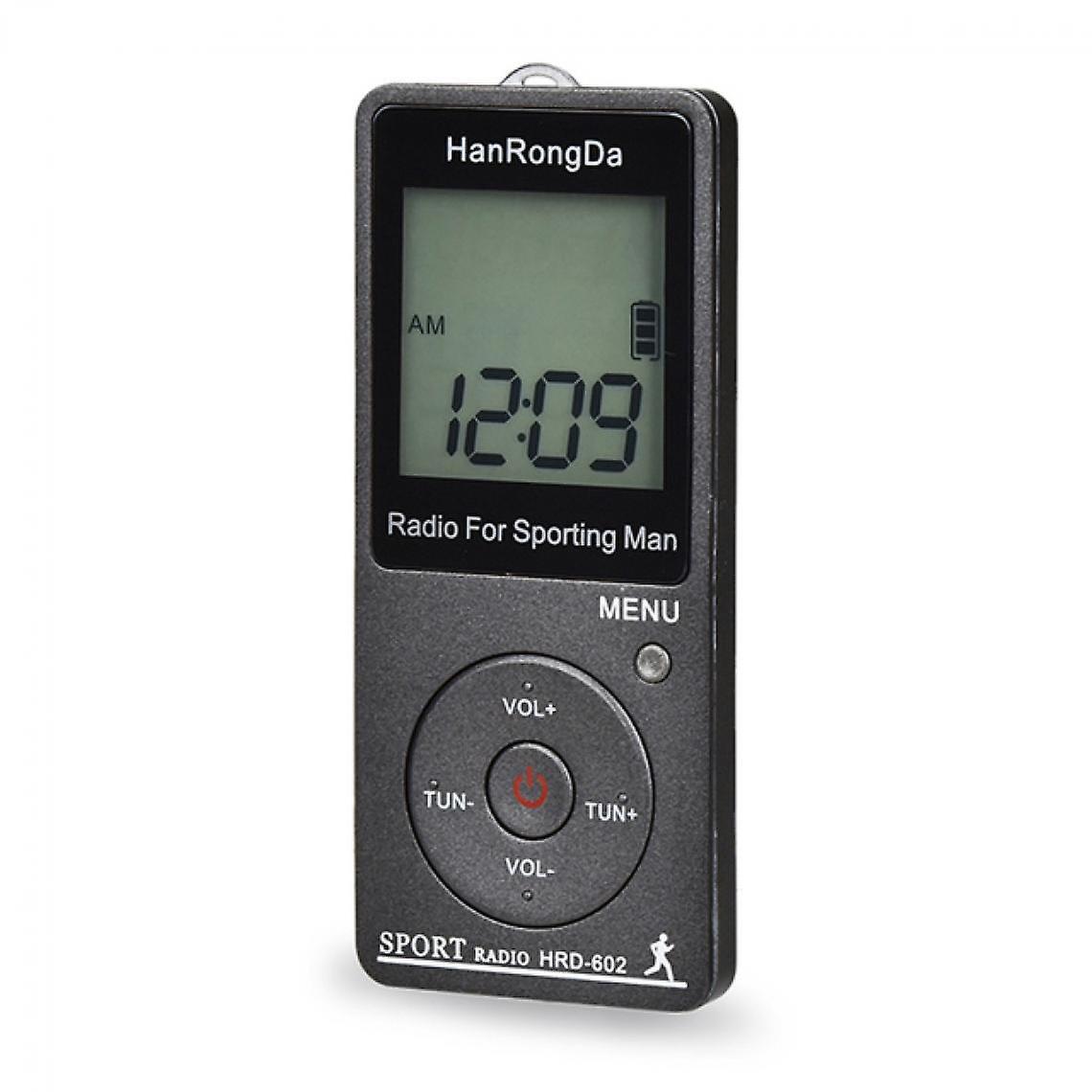 Hanrongda Hrd 602 Portable Radio Receiver Fm/am Radio Lcd Screen Lock Button Pocket Radio With Headphone Sports Pedometer(gray)