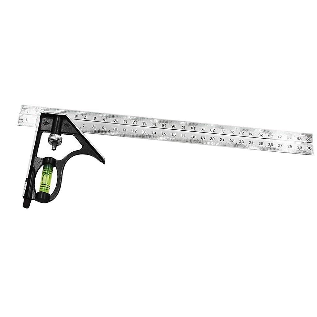 300mm Adjustable Combination Set Square Sliding Metal Ruler Scribe Level 12"