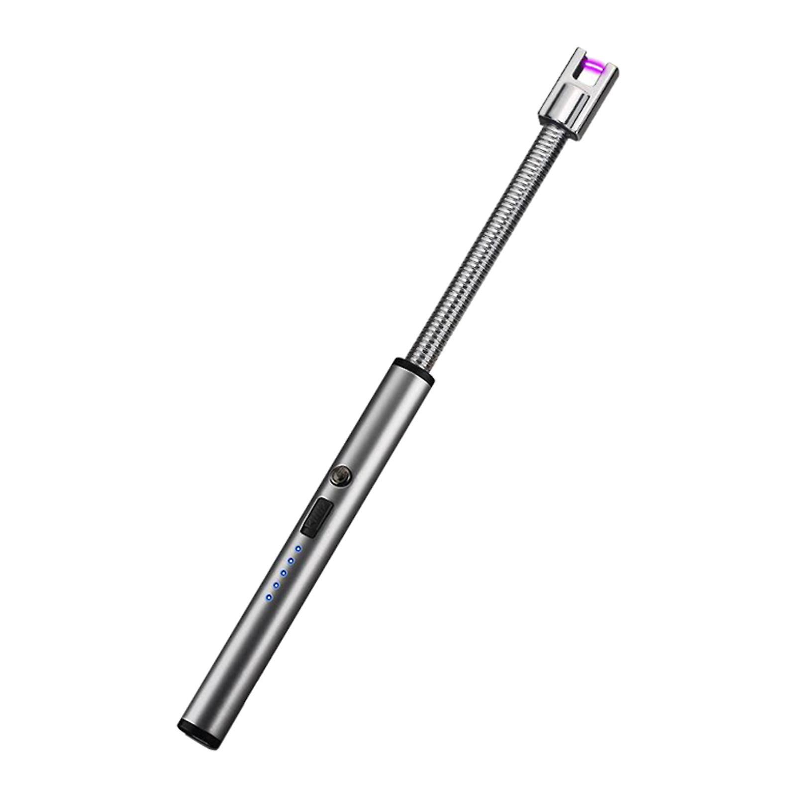 BBQ Candle Lighter Electric USB Rechargeable Flexible Long Lighter Silver
