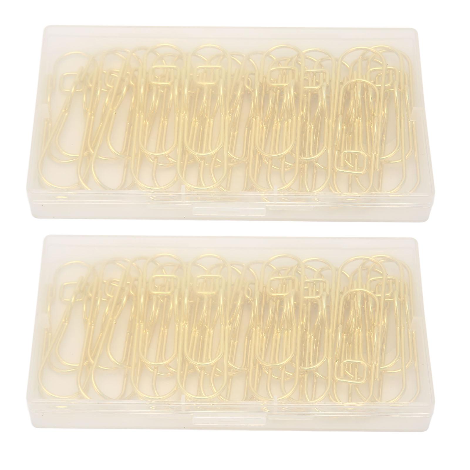 40Pcs Gold Pen Clip Holders - Square Paperclip Style Organizers for Journals, Tickets, and Notebooks