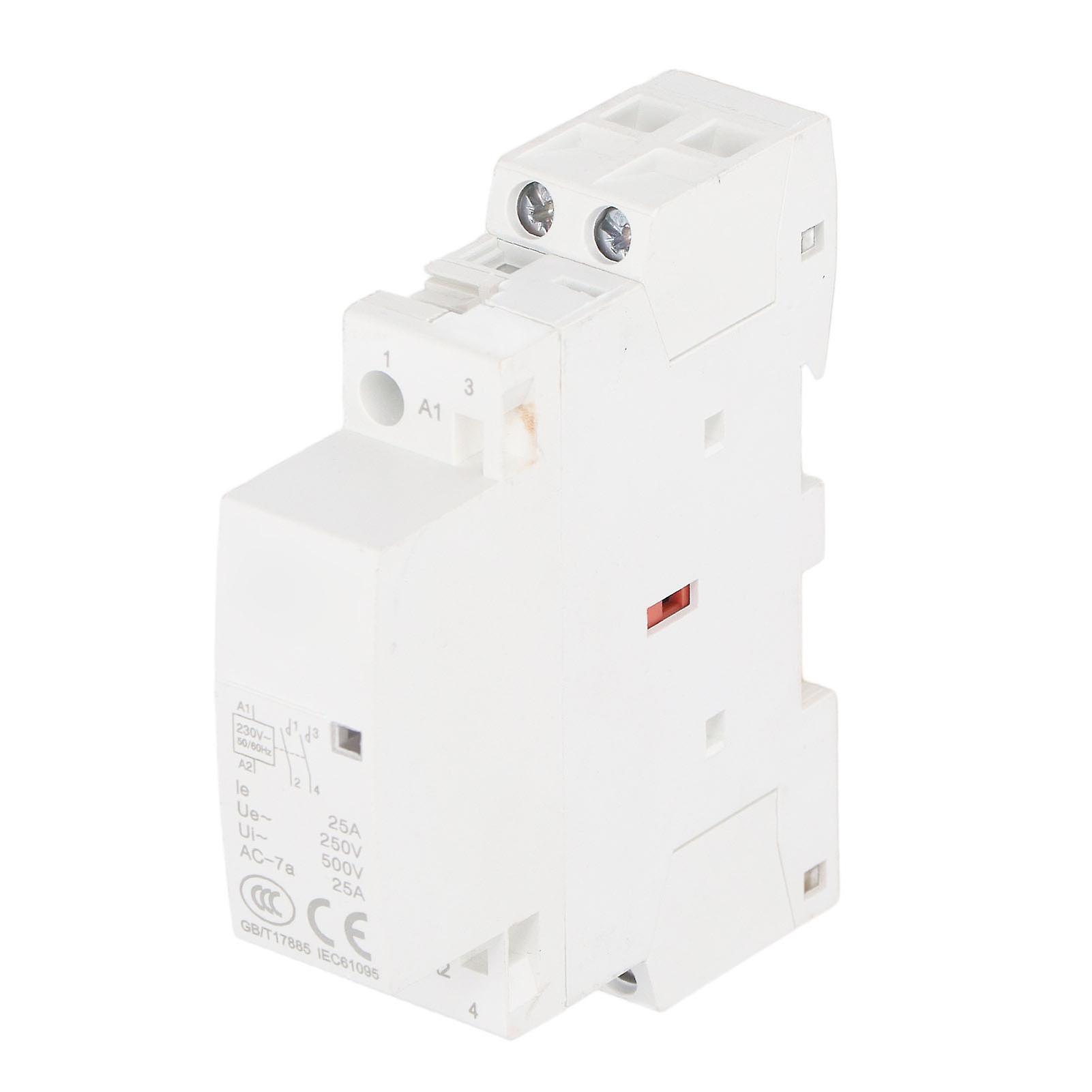 Contactor Electric Circuit Control Switch Rail Installation 2P 25A 250V for Home, Better Contact