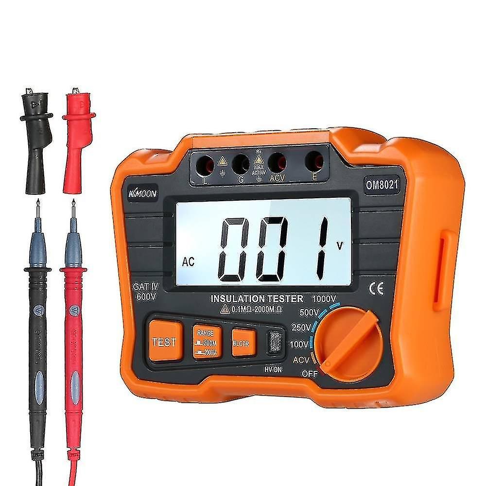 Insulation Resistance Tester Dcv Acv Meter 1000v Ground Megohmmeter Megohmmeter Strap Lcd Backlight 