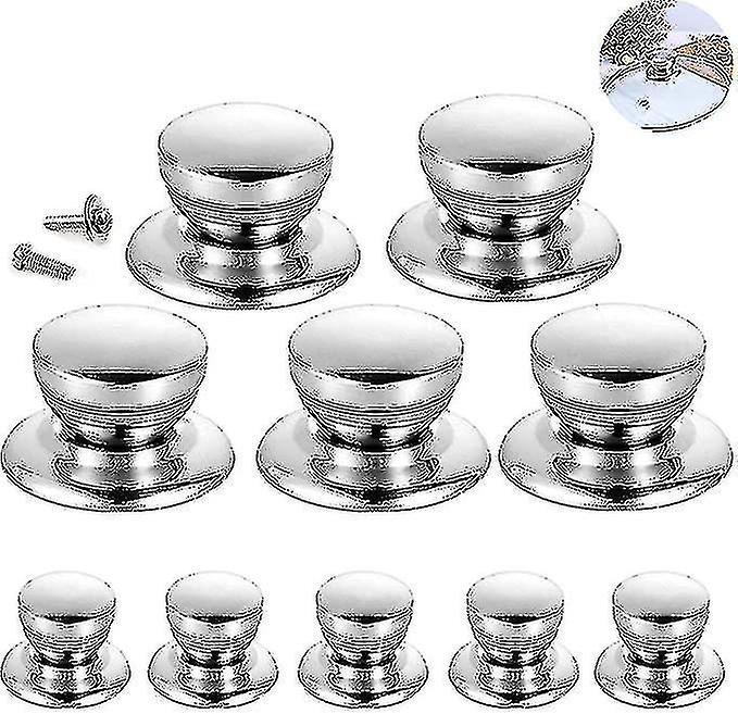 Poignée de cache-pot universelle avec vis Couvercle de pot en acier inoxydable Poignée de remplacement Couvercle de pot universel résistant à la chaleur 10 pièces Bd-YUHAO