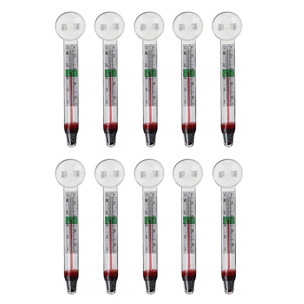 10-pack Aquarium Floating Thermometer With Suction Cup 0-40 40-100 Range