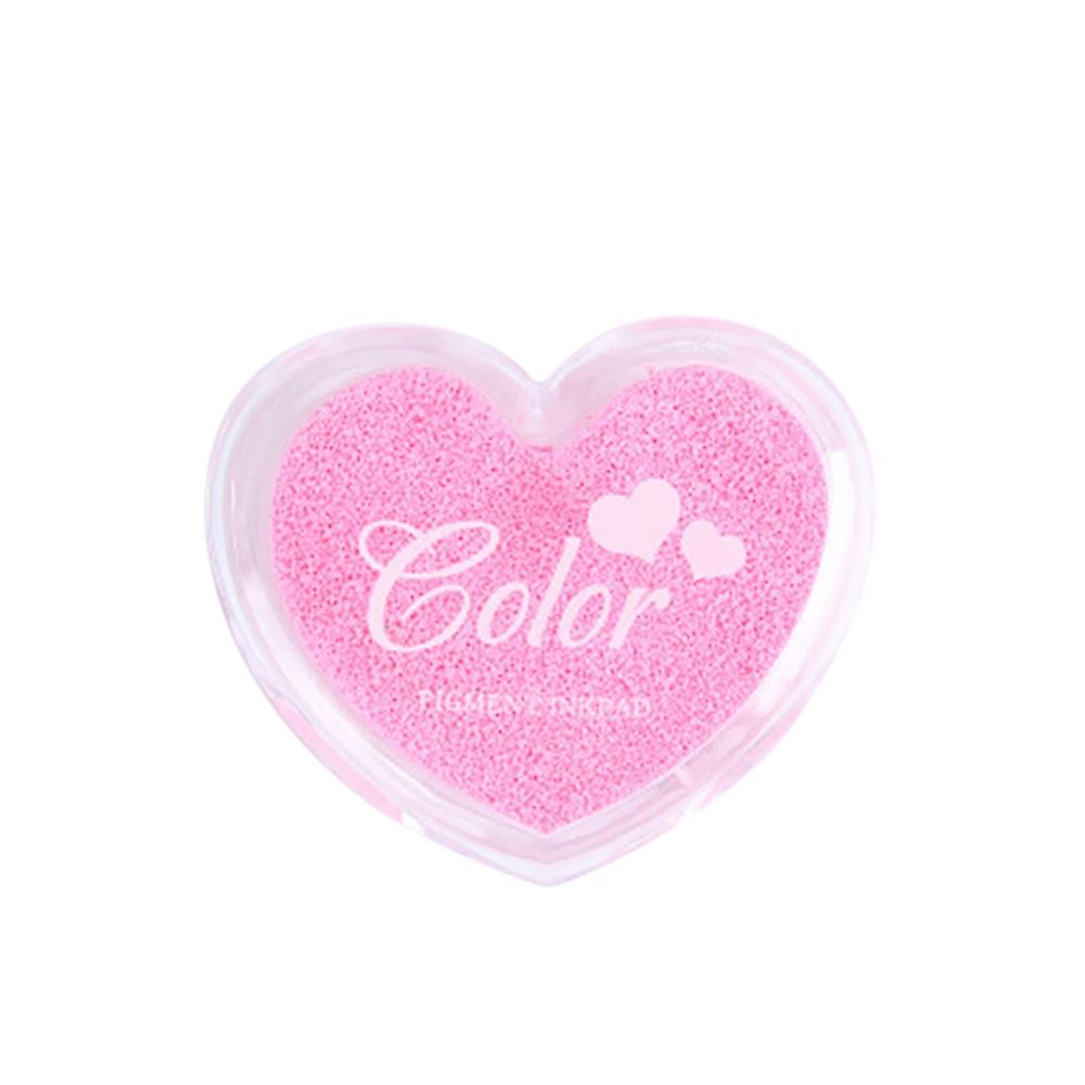 Craft Finger Ink Pad Stamps Candy Colors Heart-Shaped Design Fingerprint Inkpad for DIY Scrapbooking