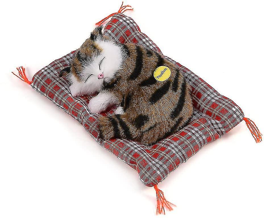 Simulation Sleeping Kitten Toys With Soft Mat Plush Toys Gift