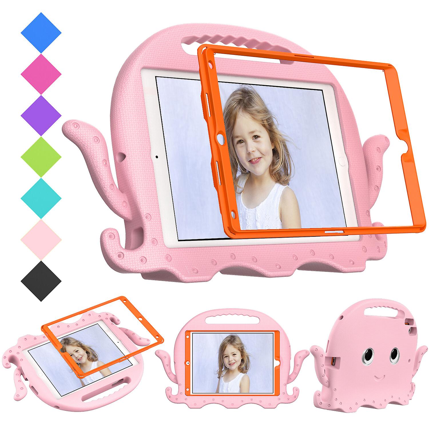 غطاء واقي للأطفال آمن مضاد للسقوط لجهاز iPad 7/8/9 10.2 بوصة ، وردي