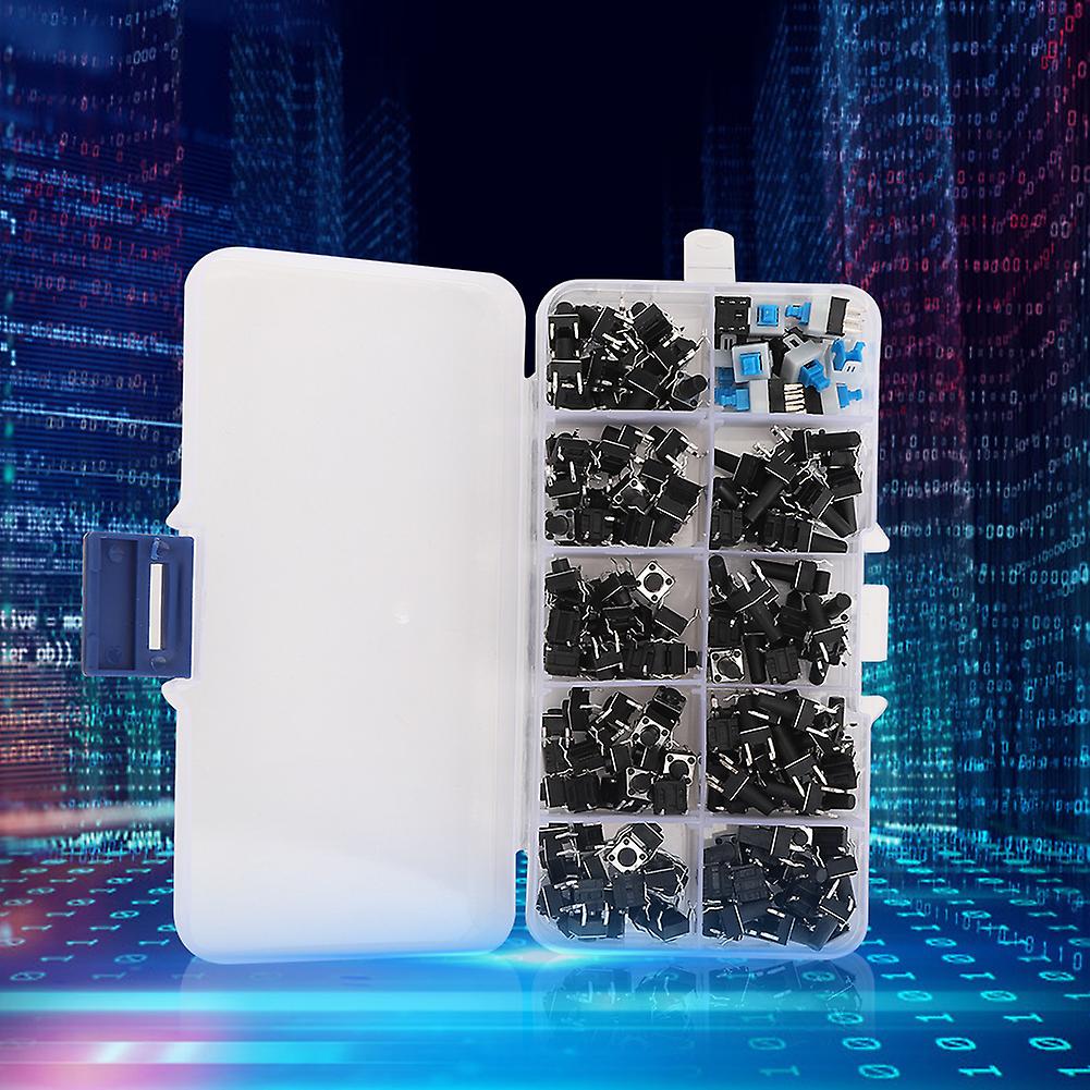 180Pcs Tactile Push Button Switch High Quality 10 Models Tact Switch Kit Sorting Box Set