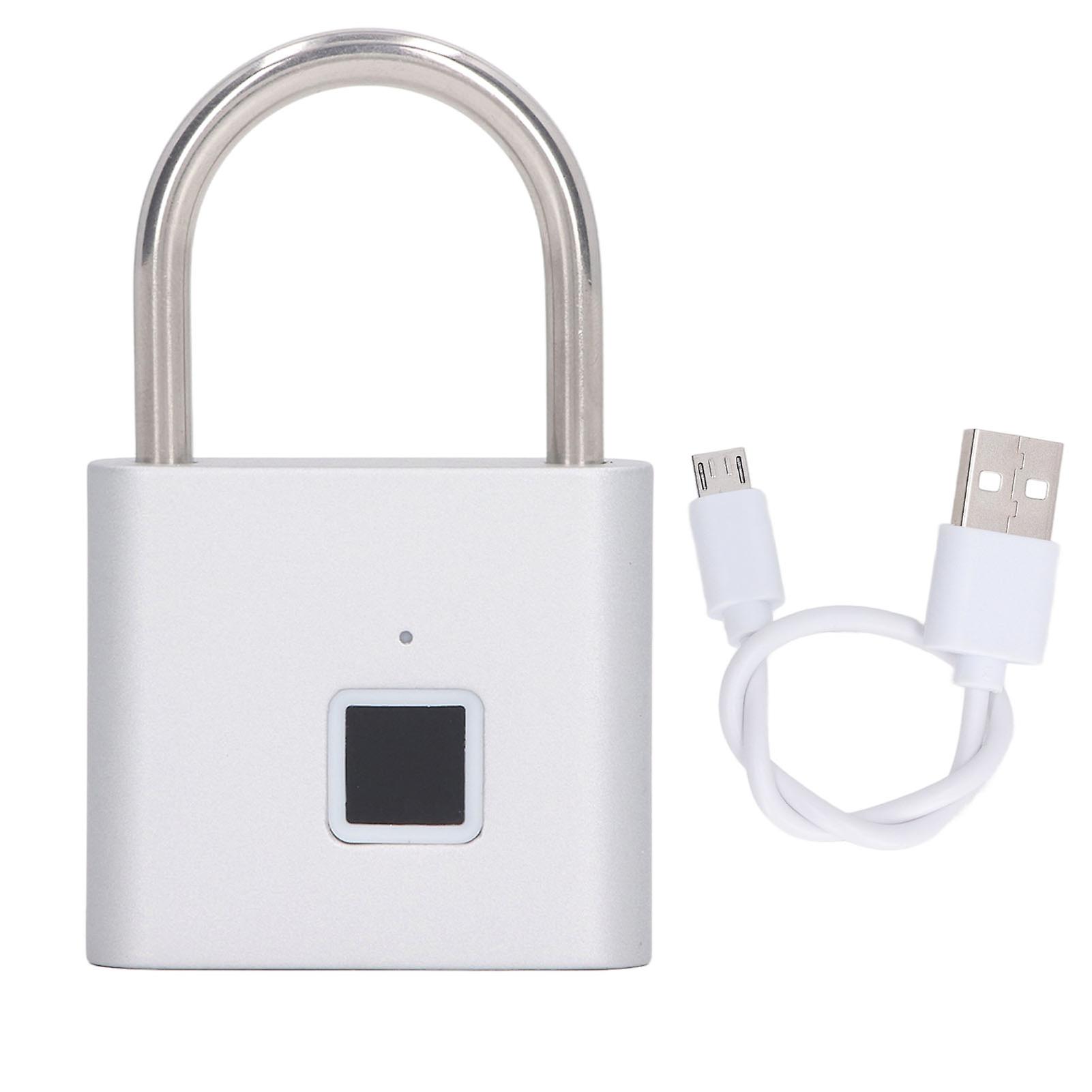 Fingerprint padlock waterproof, USB rechargeable