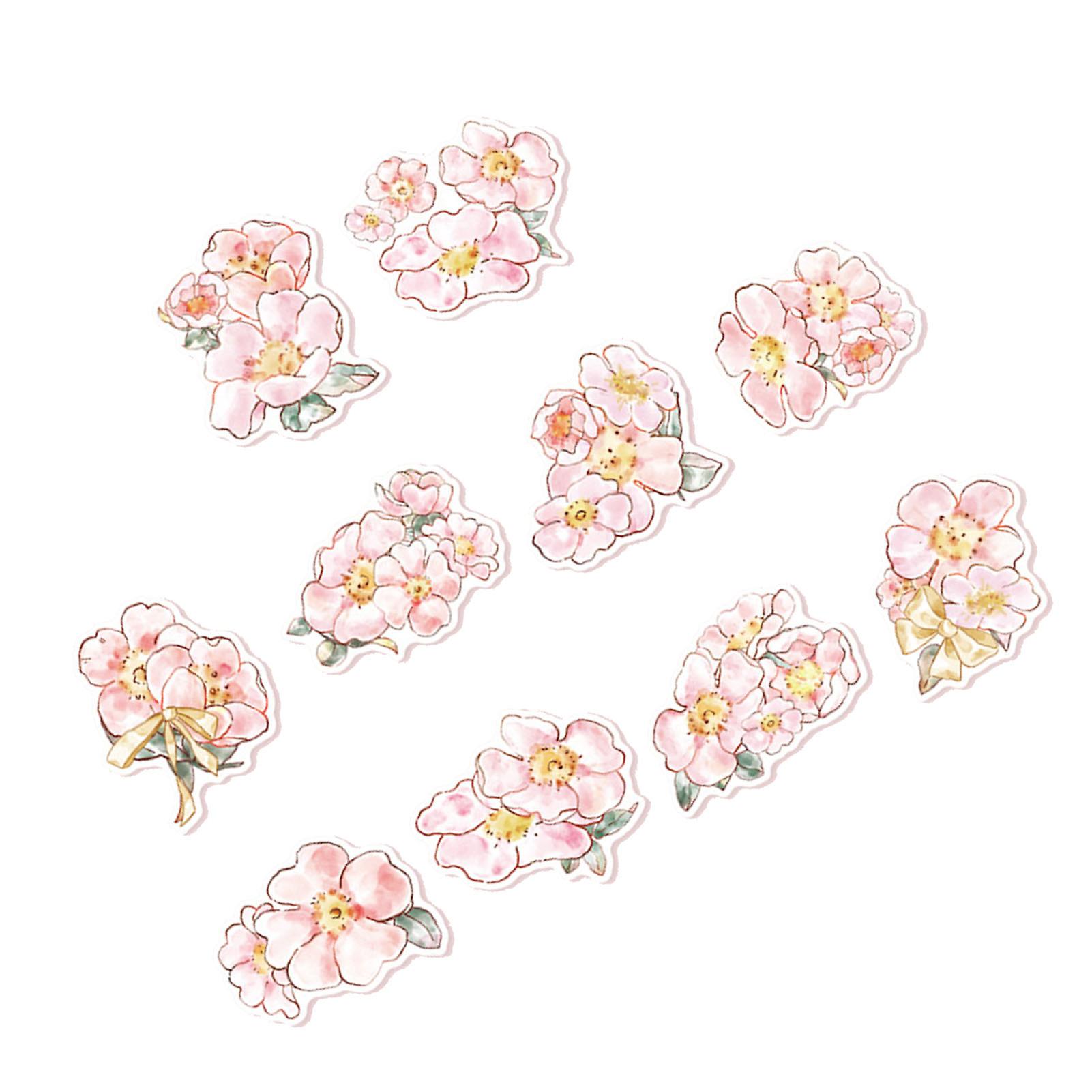 30pcs Flower Stickers Multi Purpose Unique Floral Decorative Stickers for Handbook Notebook Album Sakura 