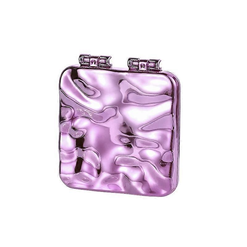 Desktop Mini Electroplating Makeup Double-sided Mirror Mirror (Purple)