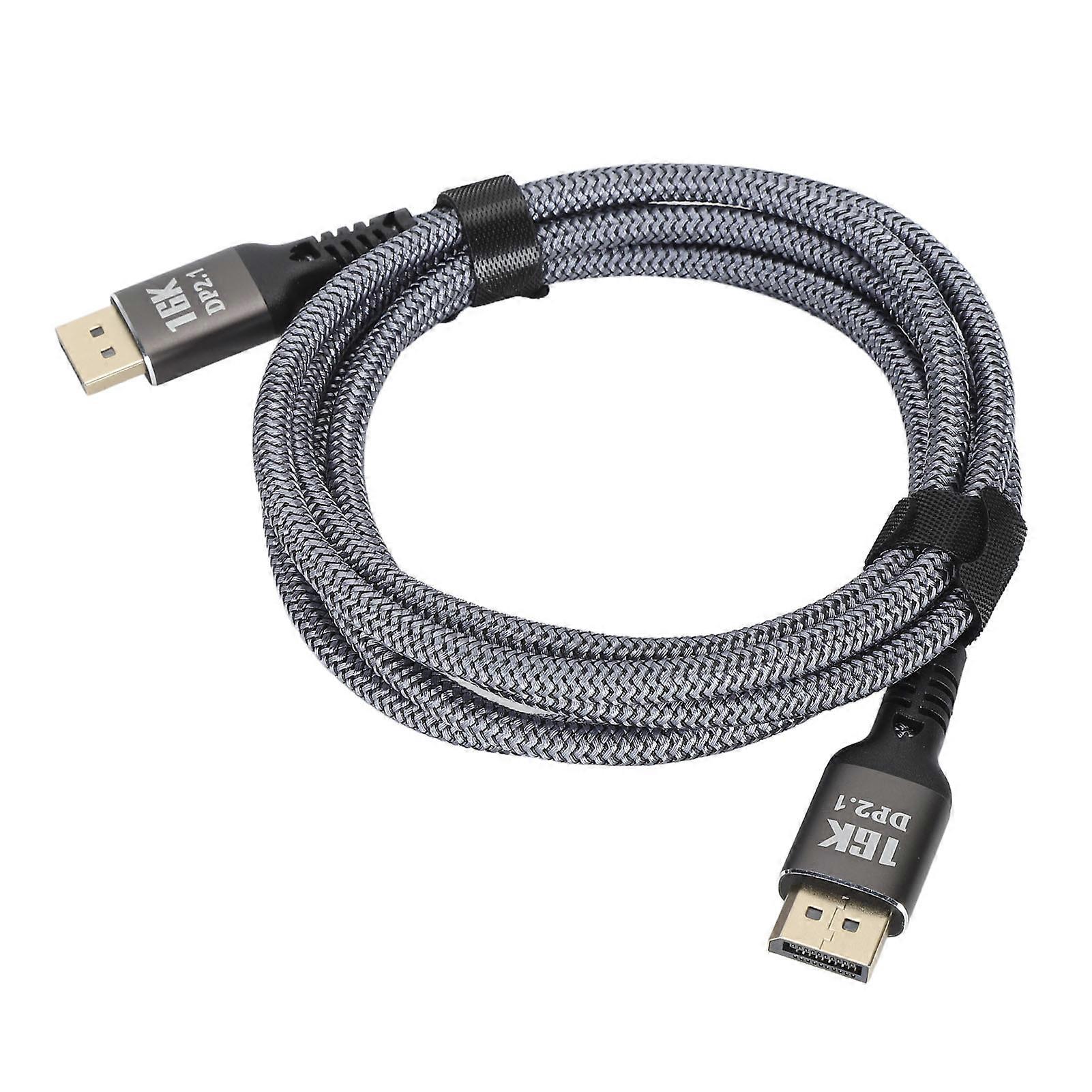 DisplayPort 2.1 Cable 16K 30Hz 40Gbps 3D Dynamic HDR Male to Male DisplayPort Cable for FreeSync for G Sync Gaming Display 2m