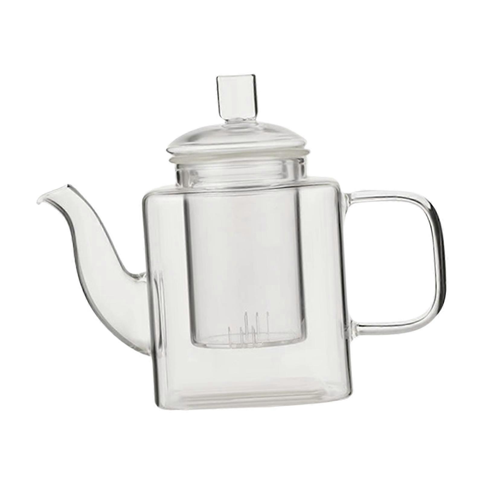 Glass Teapot 350ml W/ Removable Strainer Loose Leaf Tea Maker for Bar Travel