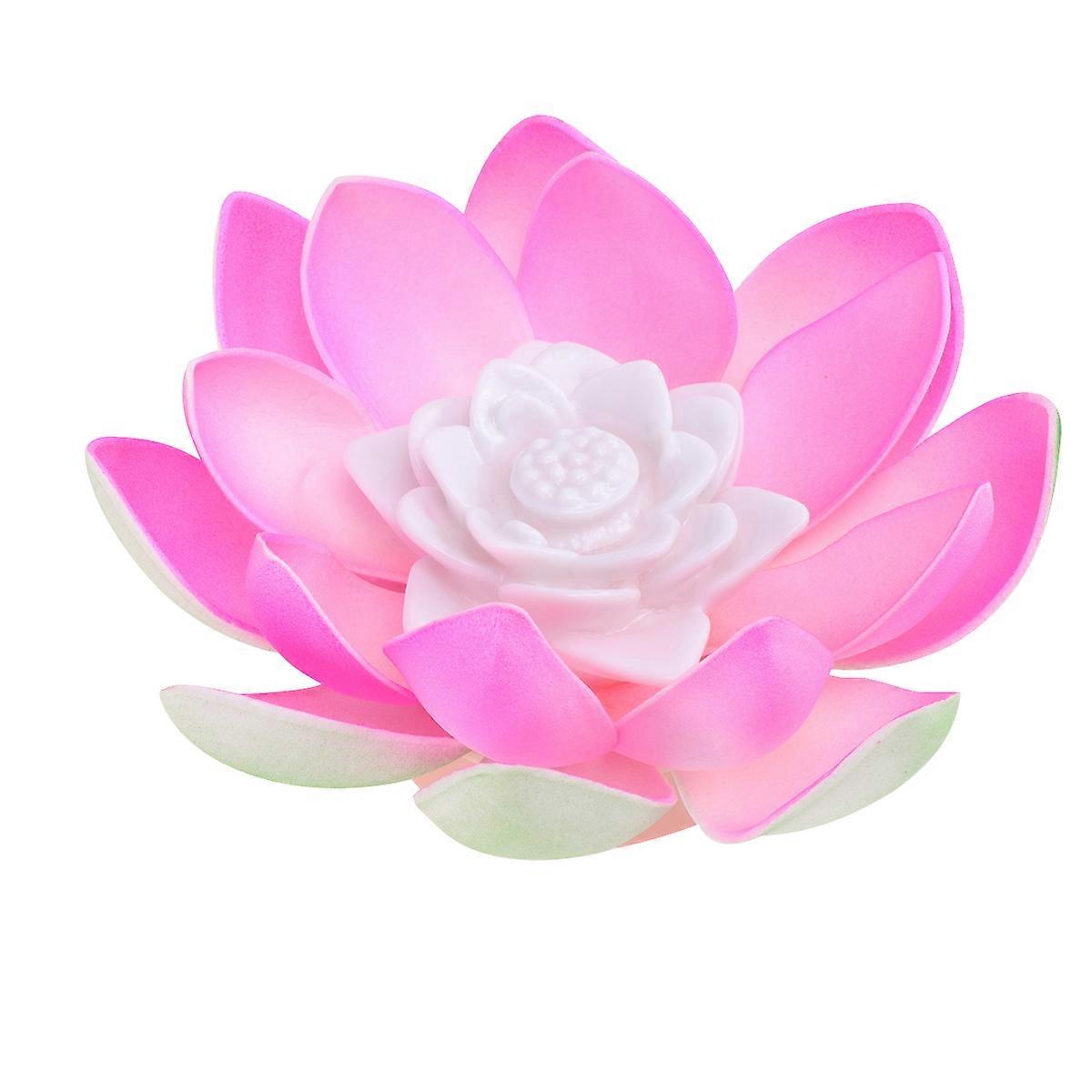 LED Floating Lotus Lantern Wishing Water Lily Artificial Candle Flower Lanterns Pool Decor for Festival Party (Pink)
