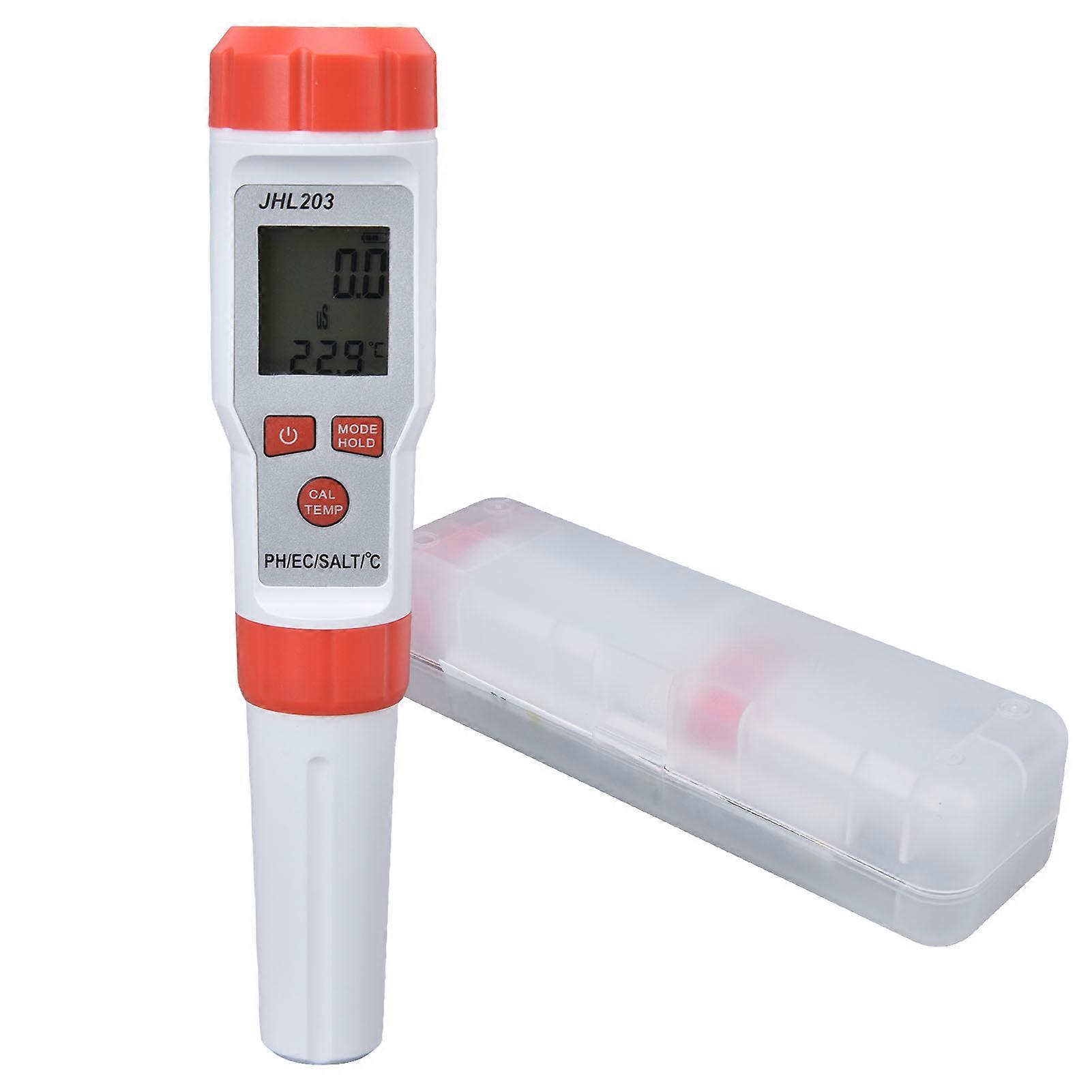 PH Tester 4 in 1 Portable Automatic Recognition Temperature Compensation Accurate Widely Used EC Meter for PH EC SALT NO.5243