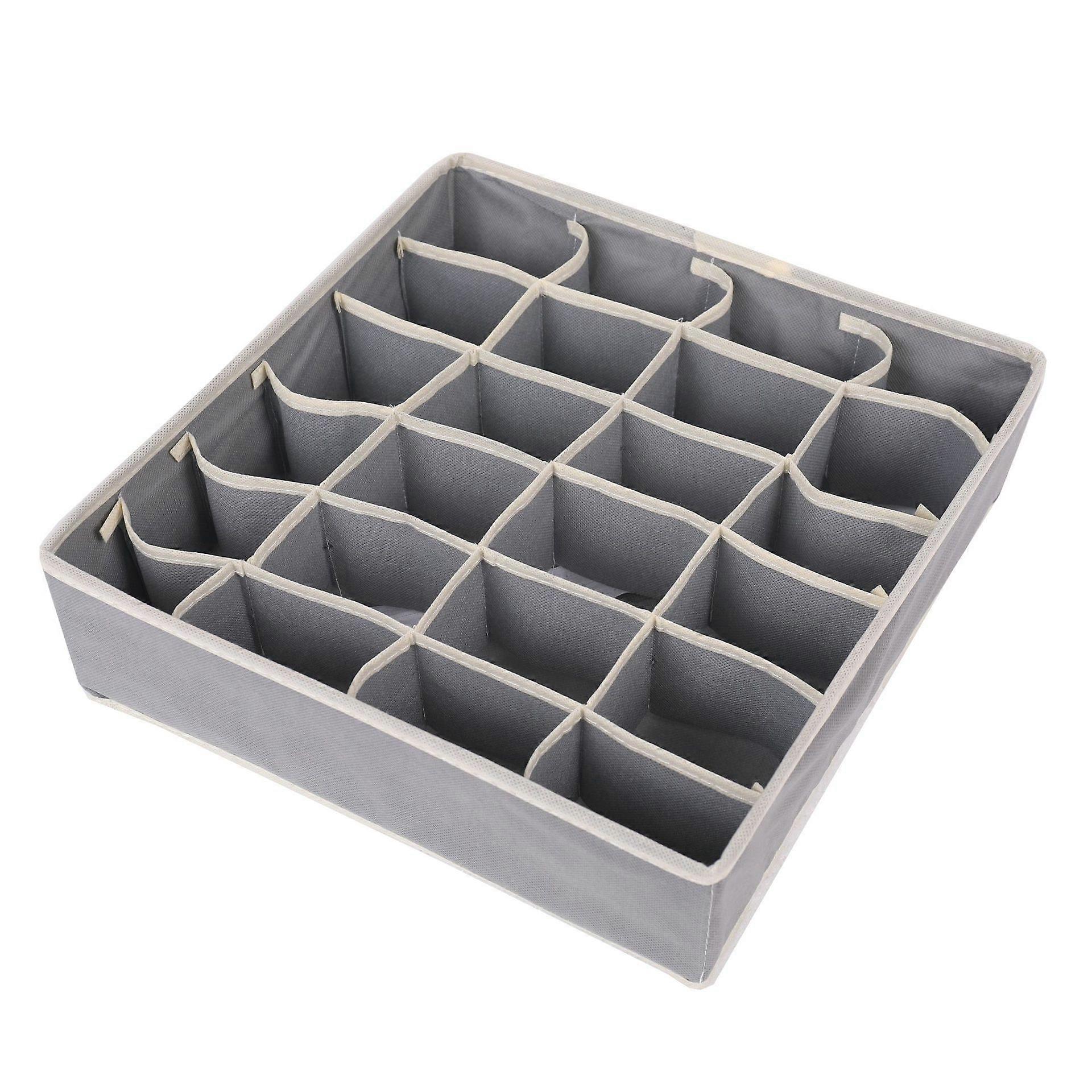 Lightweight 24-Cell Drawer Organizer Durable Tension Mount Design for Tidy Socks, Underwear & Tie Storage