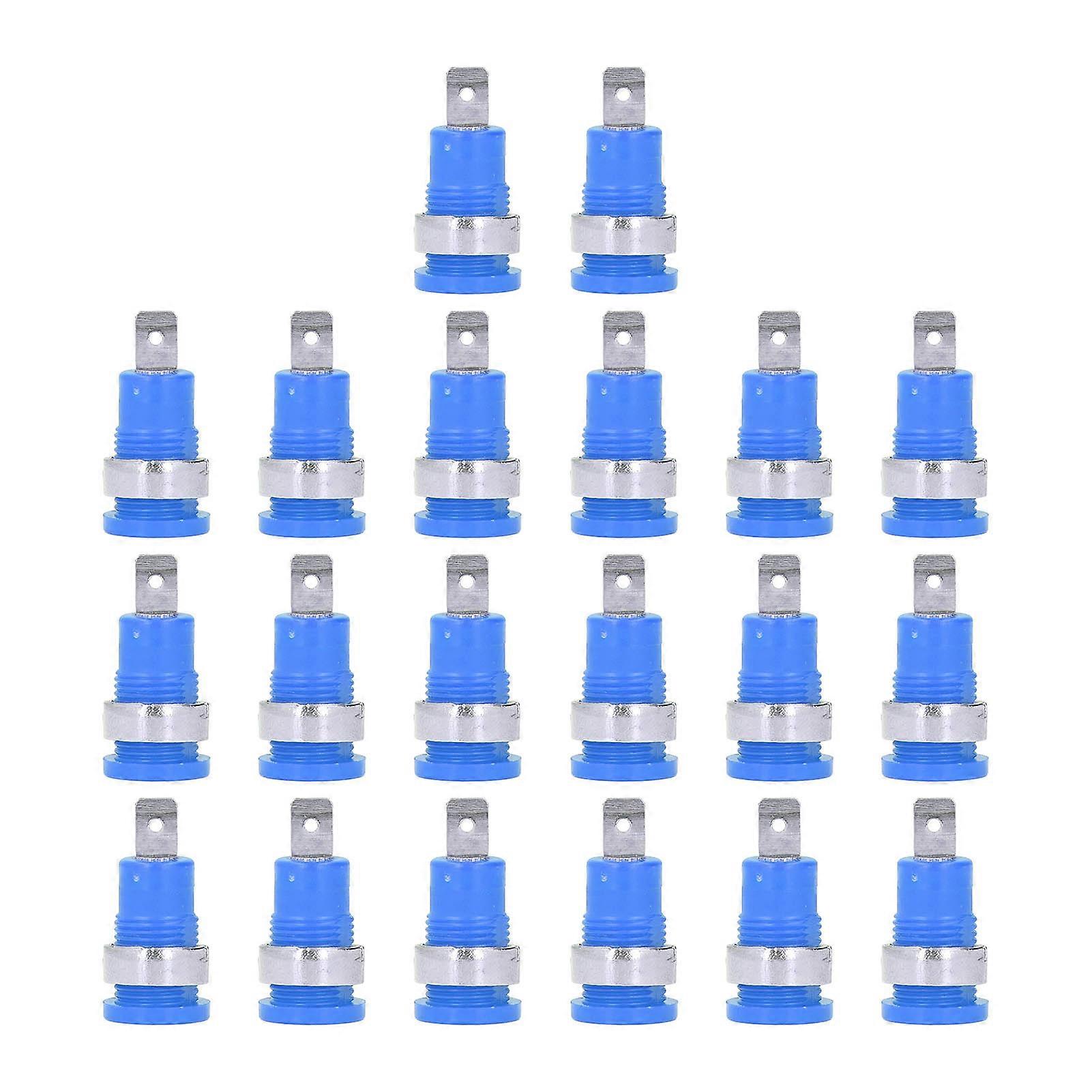 20Pcs Banana Socket 4mm Strong Connectivity Corrosion Resistance Good Performance Electrical Test AccessoriesBlue