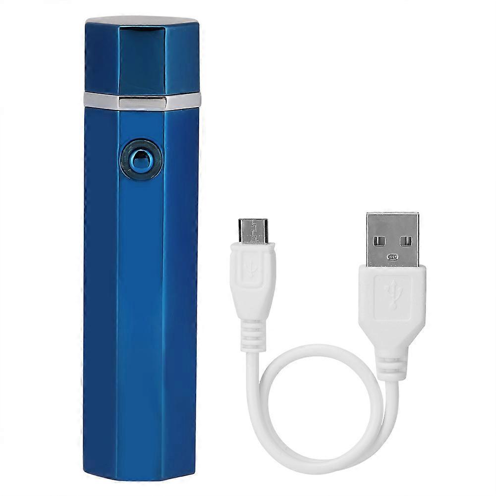 Windproof Lighter USB Rechargeable Flame-less Electronic Pulse Cigarette Lighter(Blue)