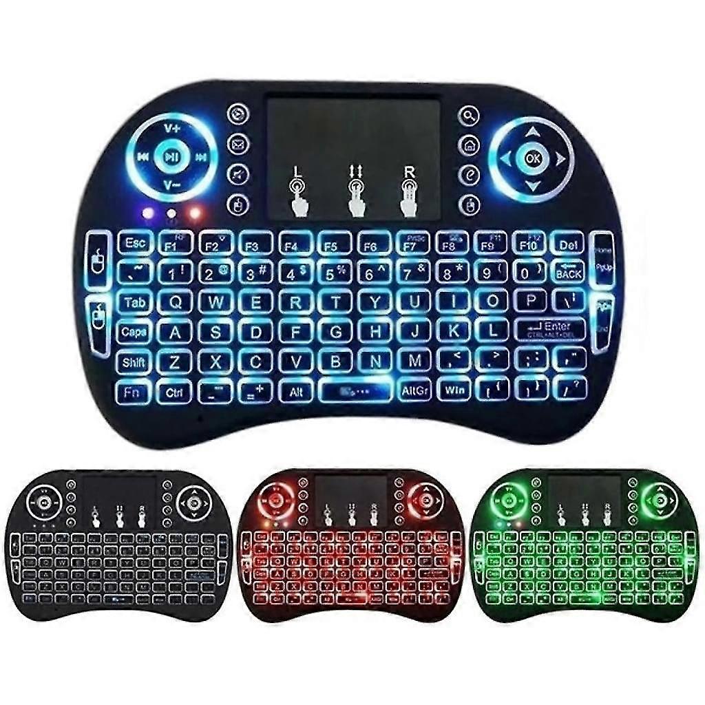 Mini Bluetooth Keyboard with Touchpad ( Handheld Keyboard), Backlit Mini Wireless Keyboard with 2.4G USB Dongle for Google/Android TV Box/ FireStick/L