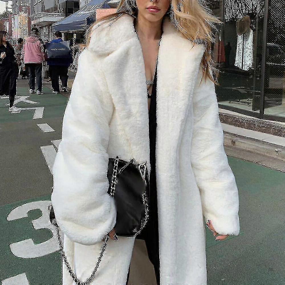 Kvinner Vinter Fluffy Long Coat
