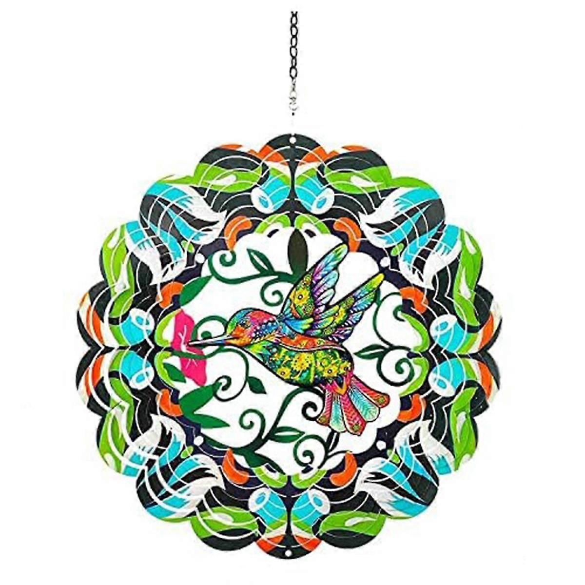 Bird Metal Wind Spinner Hanging Wind Spinner Suitable for Outdoor and Indoor Decoration, Rotating W