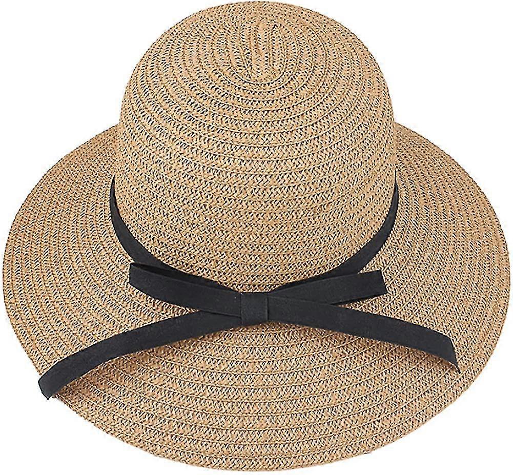 Eight Space Women's Summer Sun Beach Straw Hat, Floppy Foldable Airable Straw