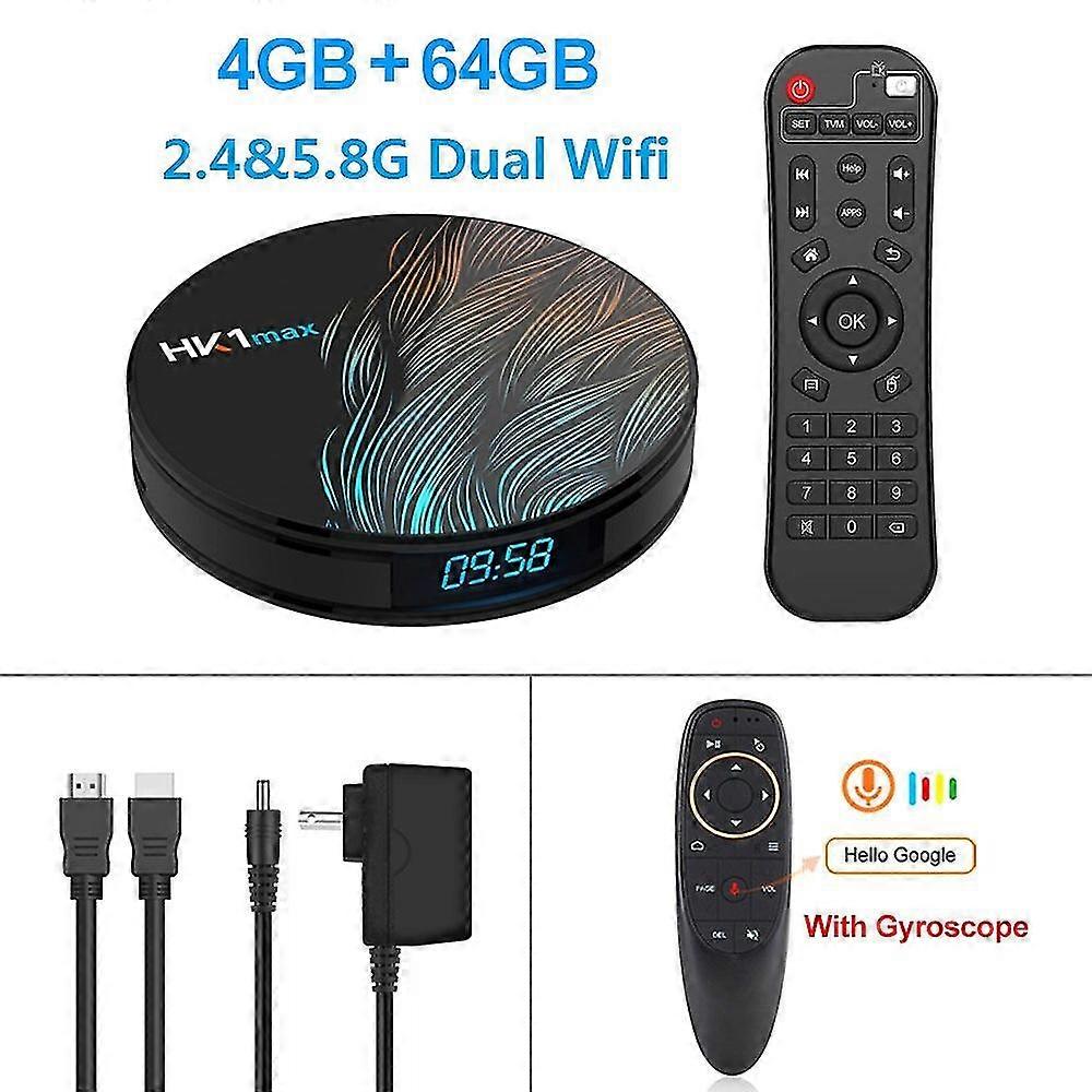Hk1 max smart tv box android 10 4gb 128gb 64gb 32gb rockchip 4k tvbox youtube wifi android tv set top box media player