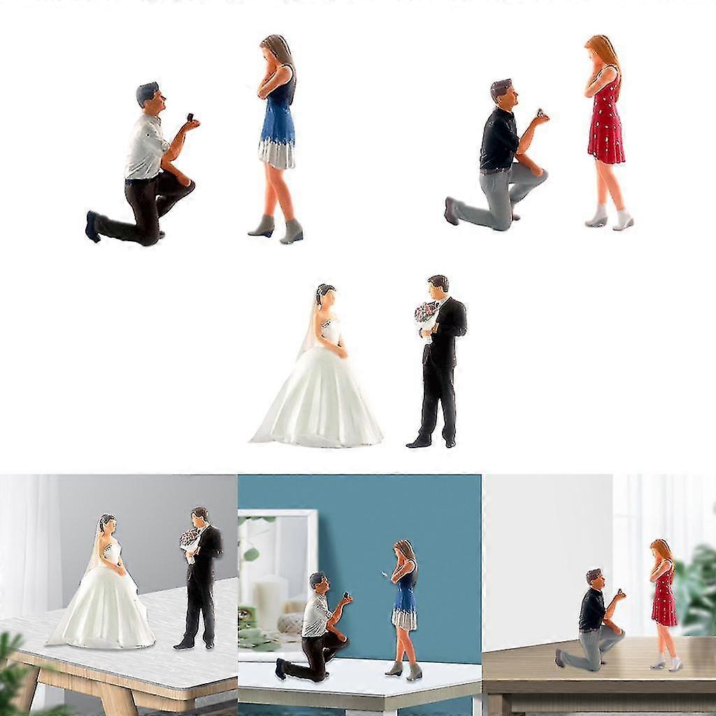 4pcs 1:64 Model Characters Tiny Resin Wedding Doll Sand Table Diorama
