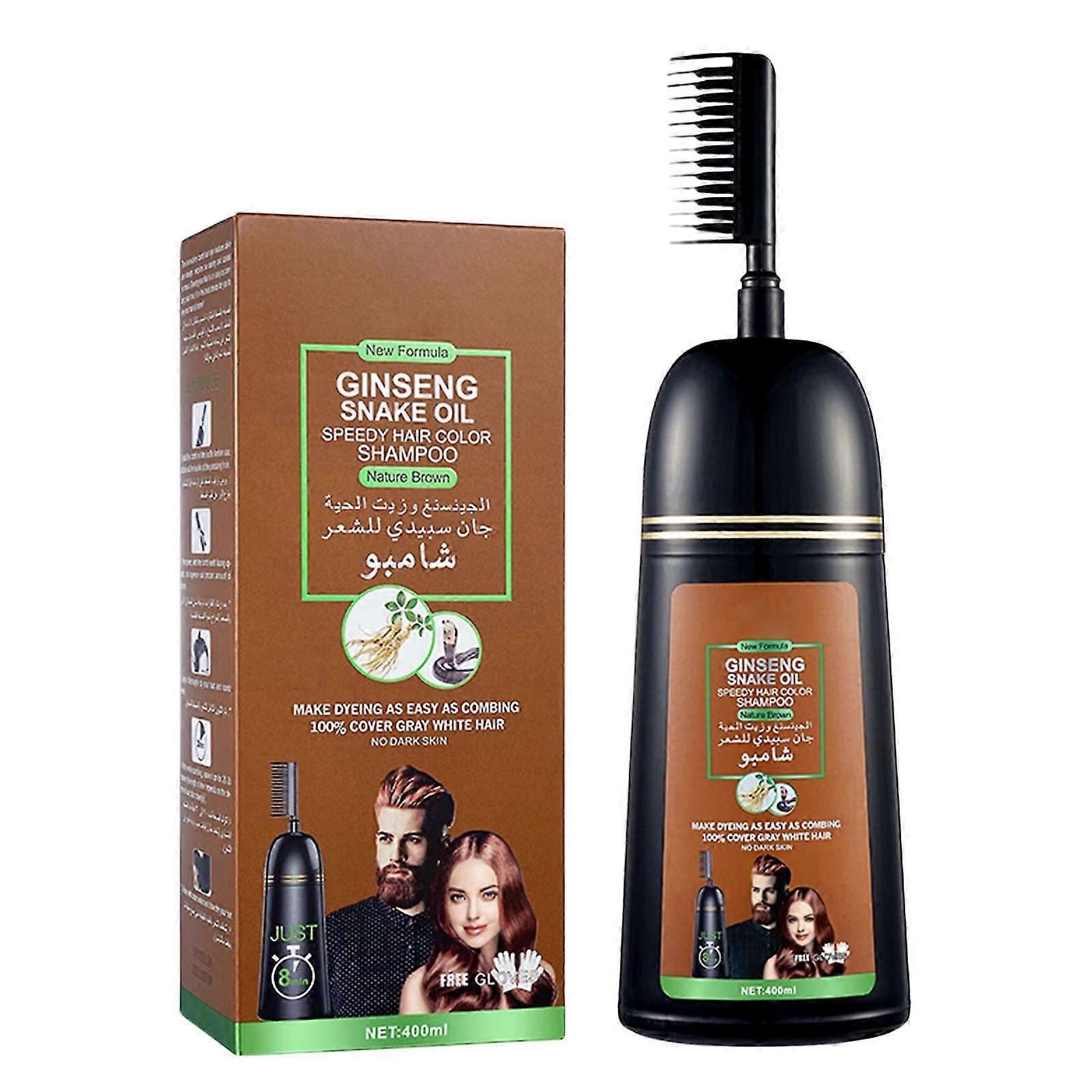 Ginseng-käärmeöljykasvi hiusten värjäysvoide väliaikainen hiusten värishampoo kammalla