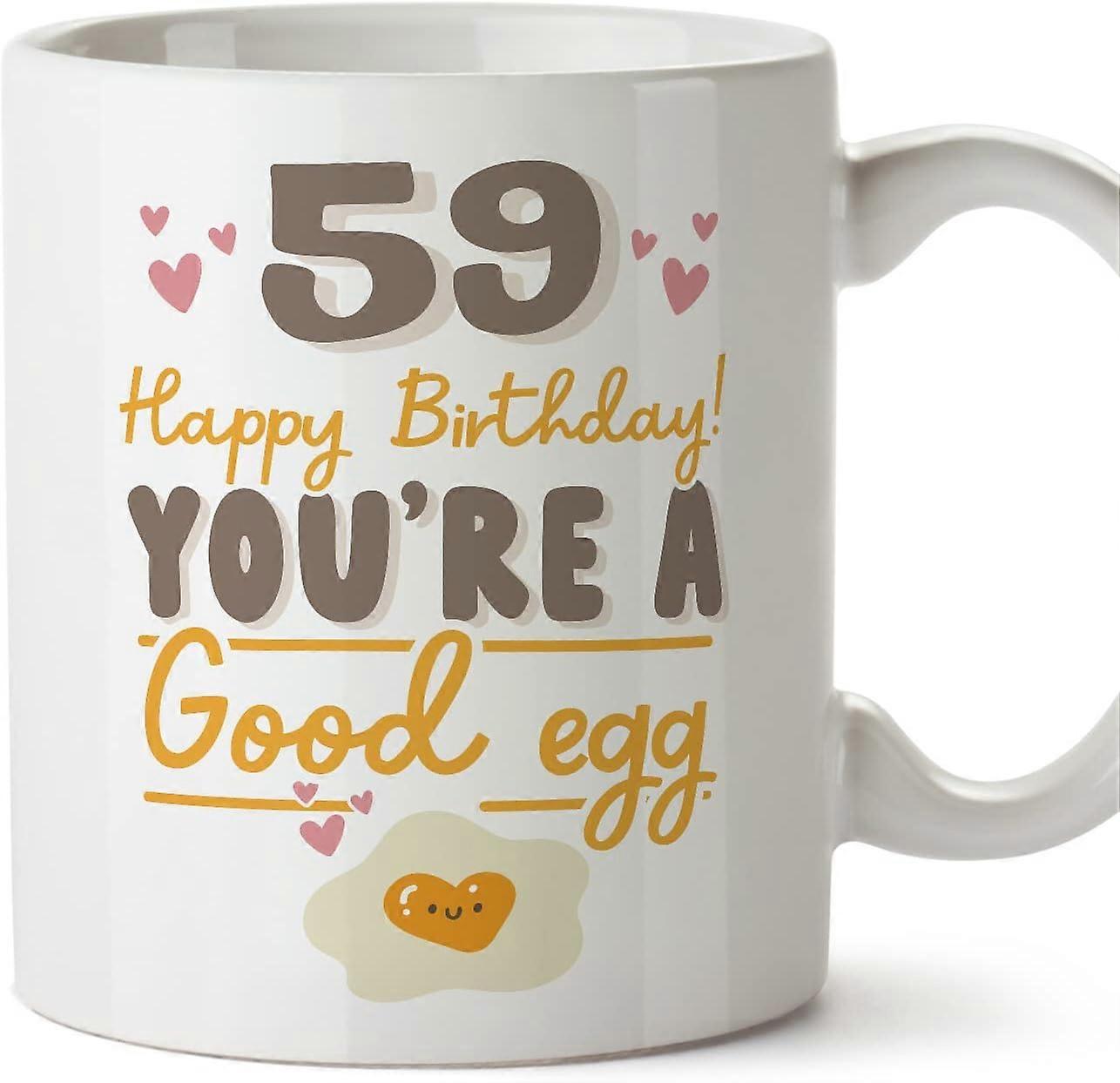59バースデーマグカップお誕生日おめでとうあなたは良い卵面白いアニバーサリープレゼント11オンス