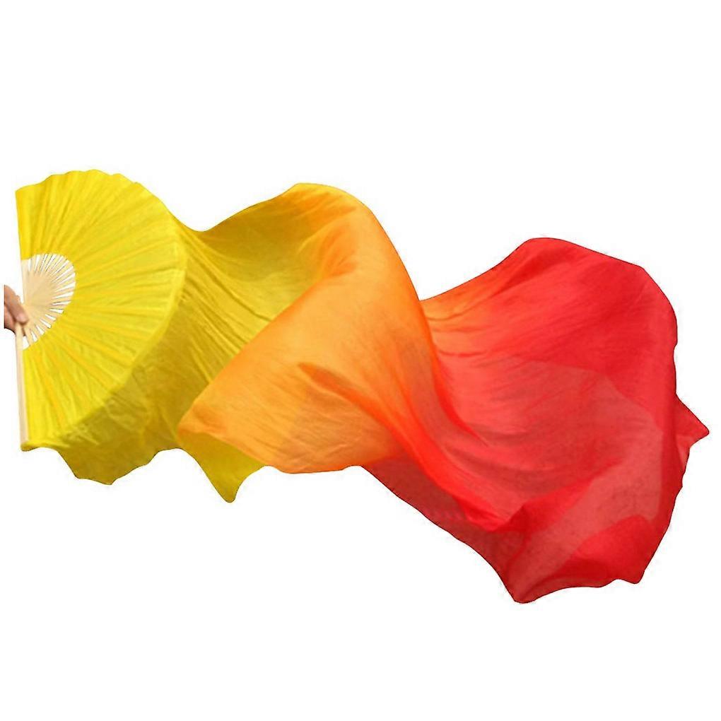 Foldable Handheld Silk Fans Bamboo Handle Dance Fan for Group Dance Modern Dance