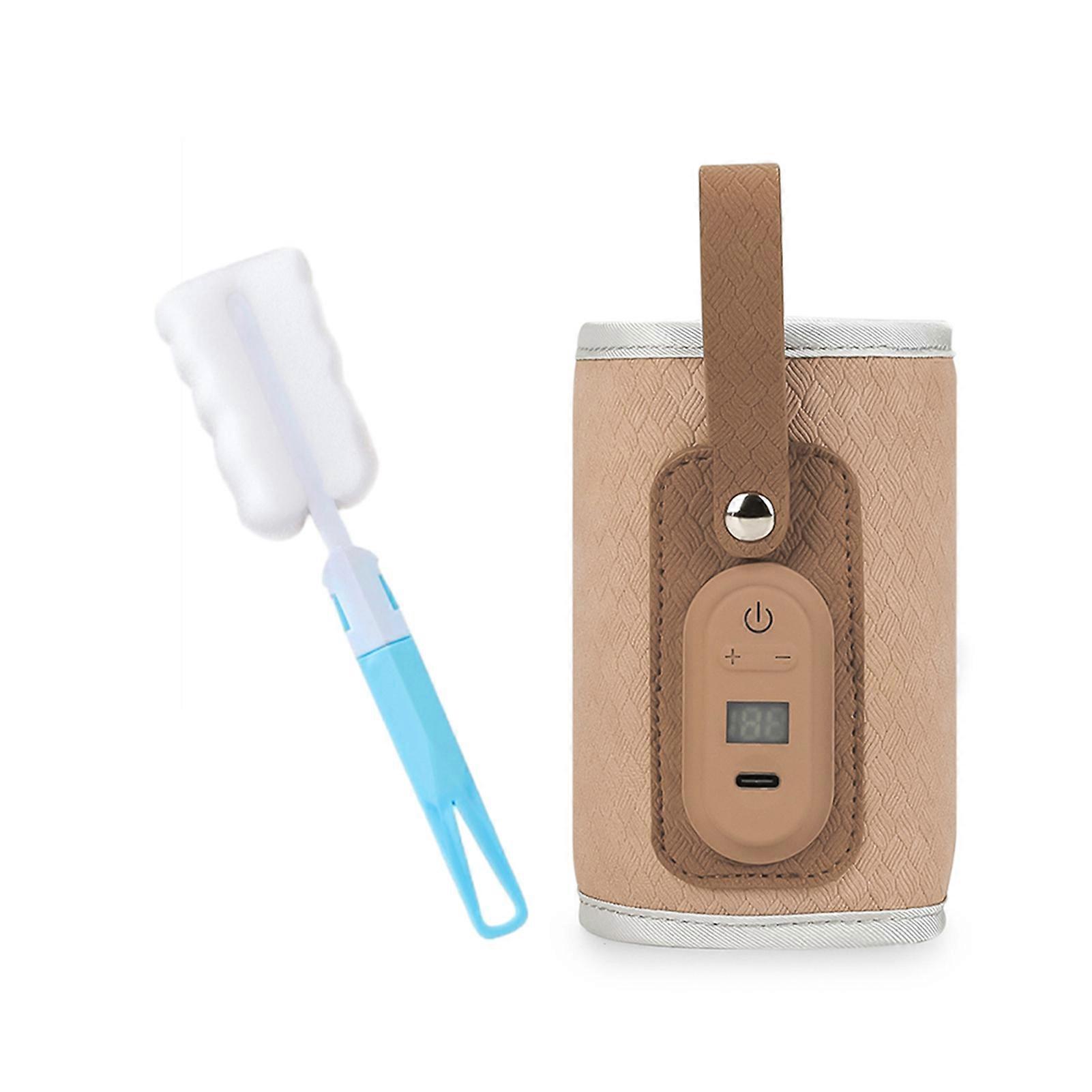 Bottle Warmer Sleeve with Sponge Cup Brush Adjustables Temps Cup Heating Cover for 50mm-80mm Bottle