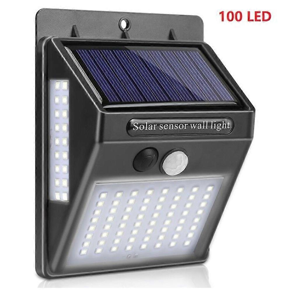100LED IP65 Waterproof 3 Sides Luminous Solar Motion Sensor Wall Light with Light Control