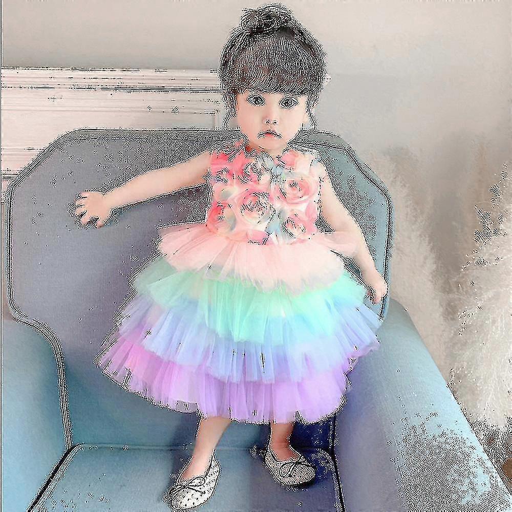 Flicka Blomma Spädbarn Tutu Tyll Klänningar För 6-24m