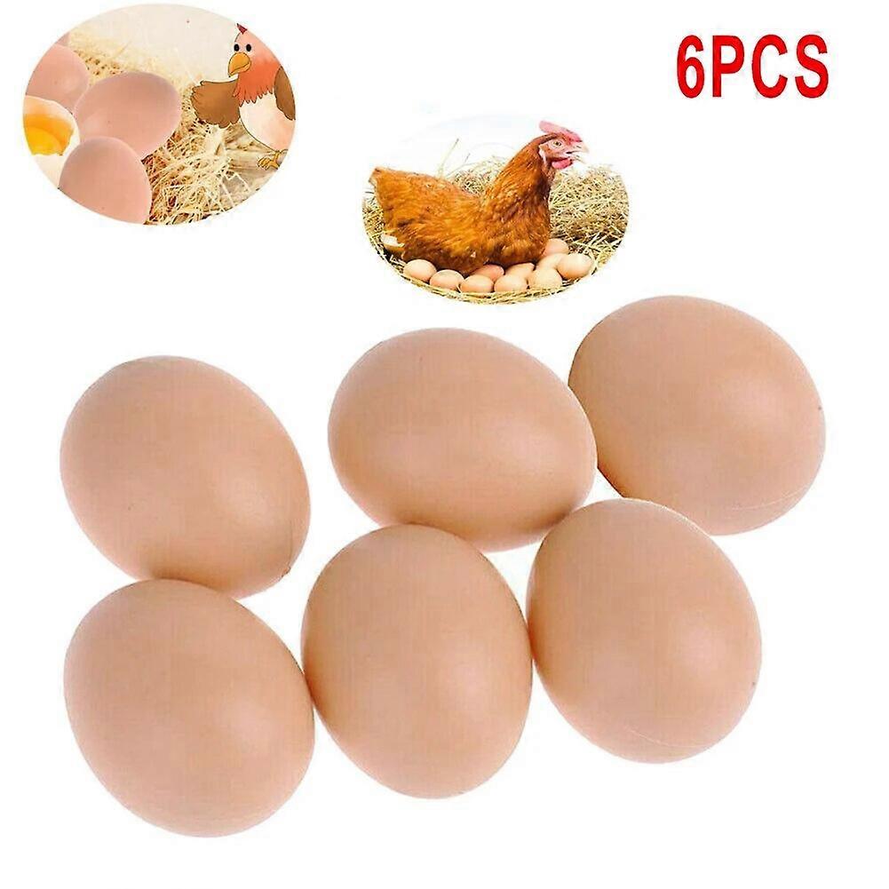 6pcs Fake Chicken Eggs Poultry Layer Coop Hatching Simulation Graffiti Eggs Dummy Egg Hen Poultry Chicken Prank Plastic Eggs