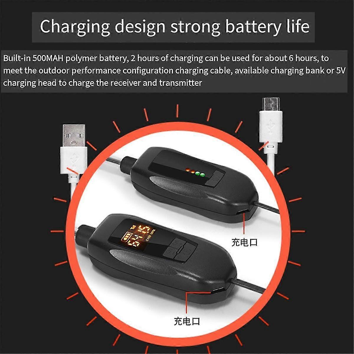 Bezdrátový kytarový vysílač přijímač dobíjecí bezdrátový kytarový systém pro basový elektrický nástroj