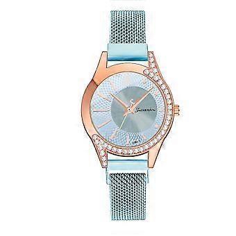 Juxiaoshou Women Fashion Watch Clock Stainless Steel Casual Dress Wrist Crystal