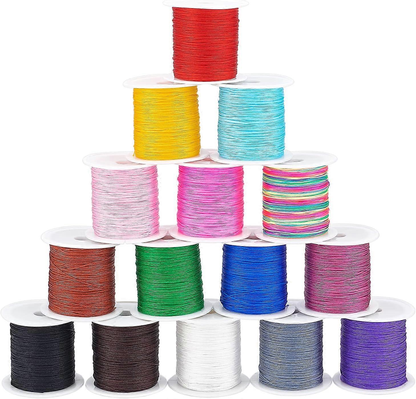 738 Yard Nylon Cord 0.4mm Bracelet String Beading Thread Chinese Knotting Cord Nylon String Macrame Thread for Necklace Bracelet Beading Tassel Kumihi